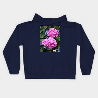 Geraniums and Periwinkle Kids Hoodie